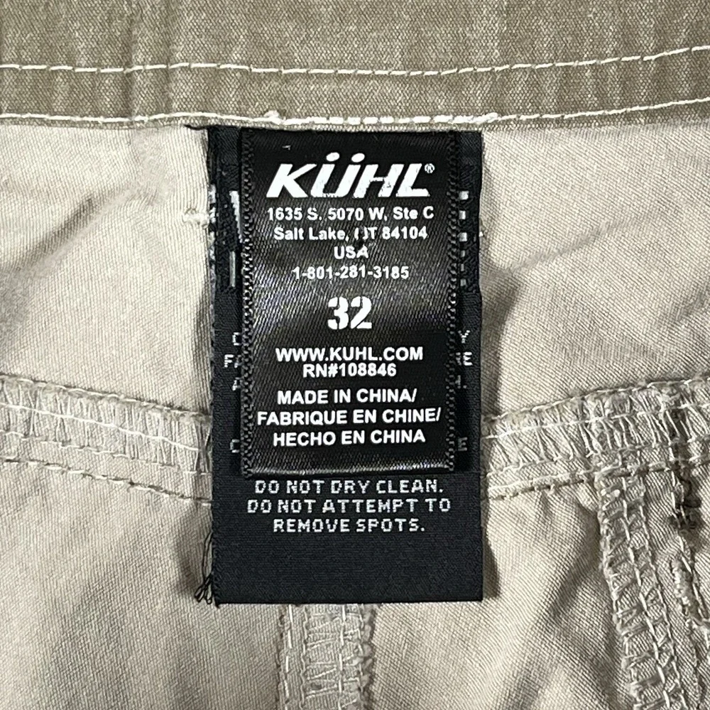 Kuhl Shorts Mens 32 Khaki Vintage Patina Dye Renegade Cargo Distressed See Pics